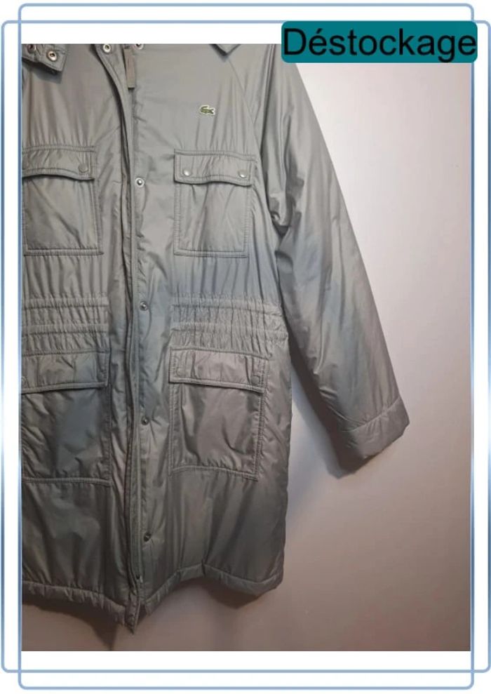 Doudoune Lacoste grise femme taille M - logo brodé - photo numéro 5