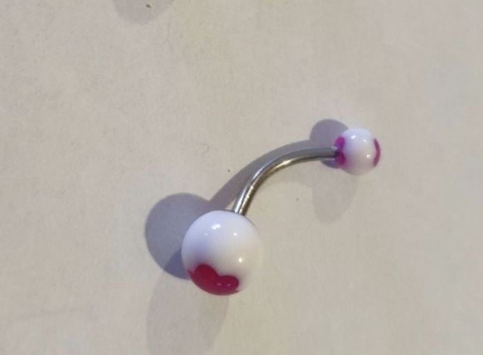Piercing Nombril neuf rose et blanc