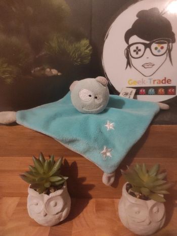 Doudou Bleu U Tout Petits Monstre Pieuvre Ours plat mouchoir   #geektradedoudou