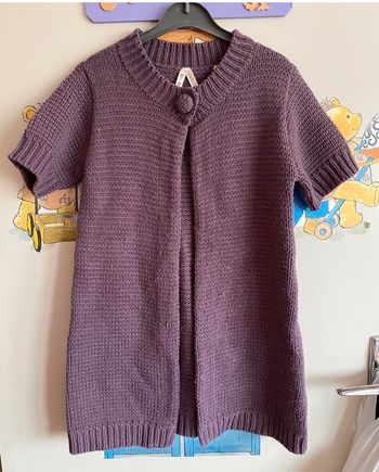 Gilet violet à manches courtes, taille 8 ans, marque Okaïdi.