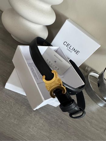 Ceinture bande noire en cuir véritable 95 cm