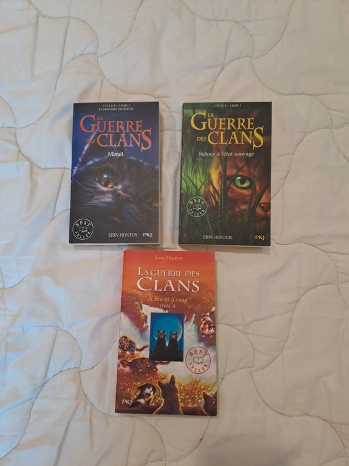 Lot de 3 livres la guerre des clans