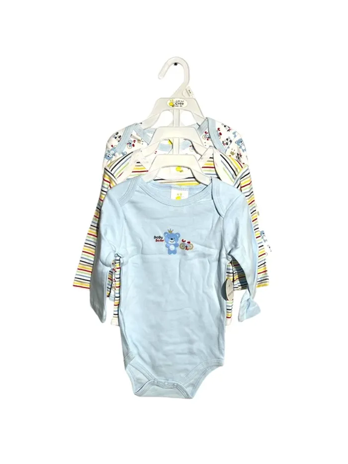 👶Lot de 3 bodys bébé manches longues - Taille 6-9 Mois