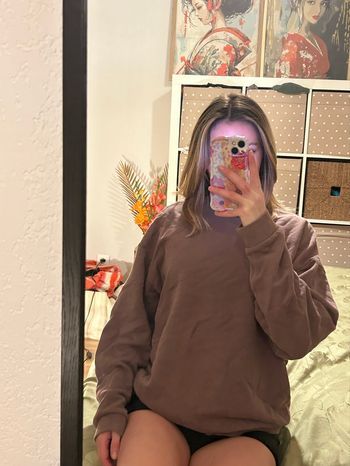 Pull couleur marron /violet ados design taille M