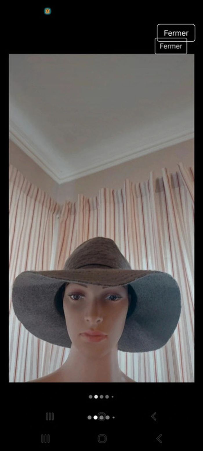 Chapeau femme gris création Française 58cm - photo numéro 2