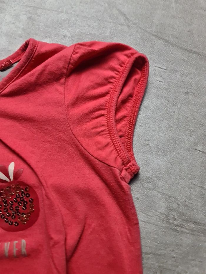T shirt rouge Manches courtes rouge avec sequins 6Ans - photo numéro 5