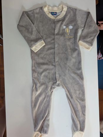 Pyjama grenouillère dors bien velours 6-12 mois 74-80 cm mixte neuf