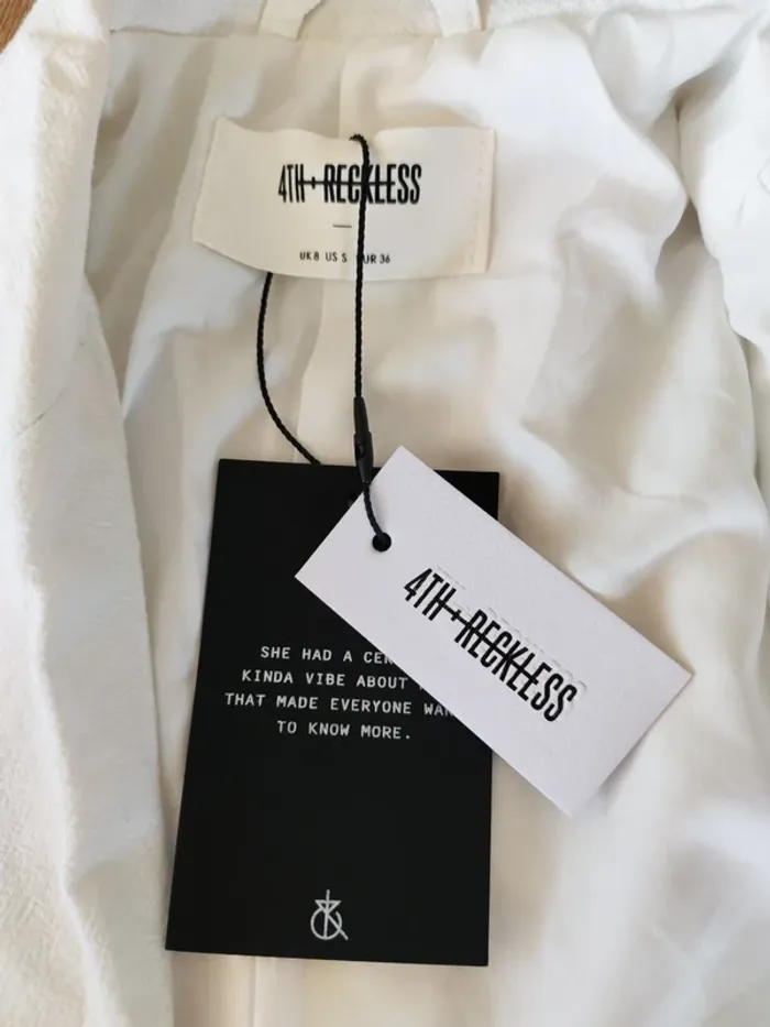Blazer long blanc 4th & Reckless – T36 – Neuf avec étiquettes Chic & élégant - photo numéro 4