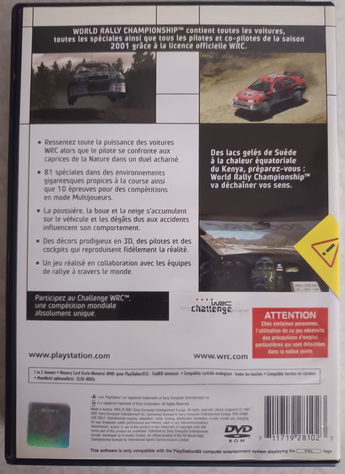 Jeu PS2 Playstation PS2 WRC World Rally Championship Complet - photo numéro 2