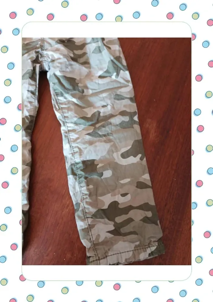 Pantalon camouflage vert et beige - photo numéro 3