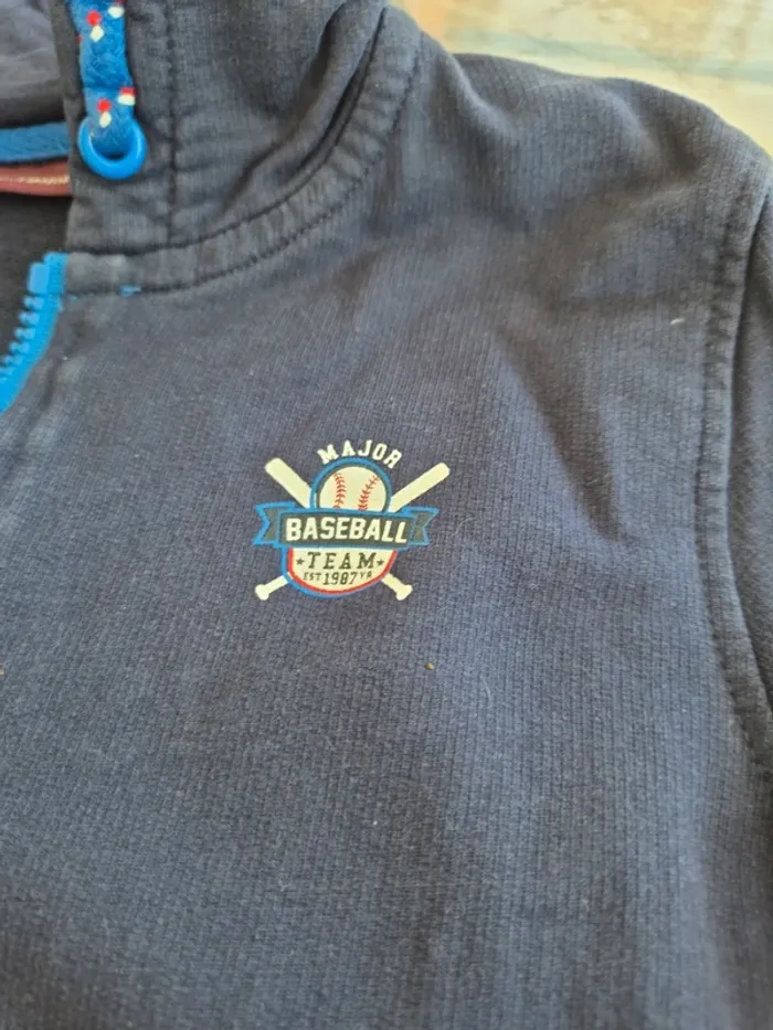 Sergent major gilet zip marine base ball taille 6 ans - photo numéro 2