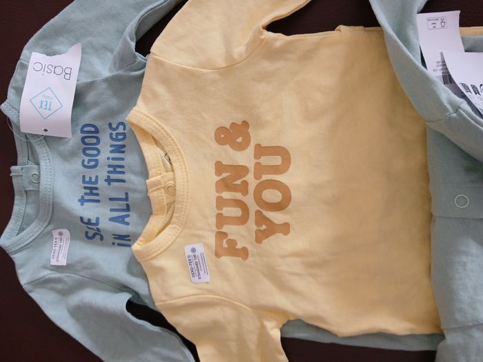 lot 3 pyjamas garcon en coton tex baby 50 cm 0 mois - photo numéro 2
