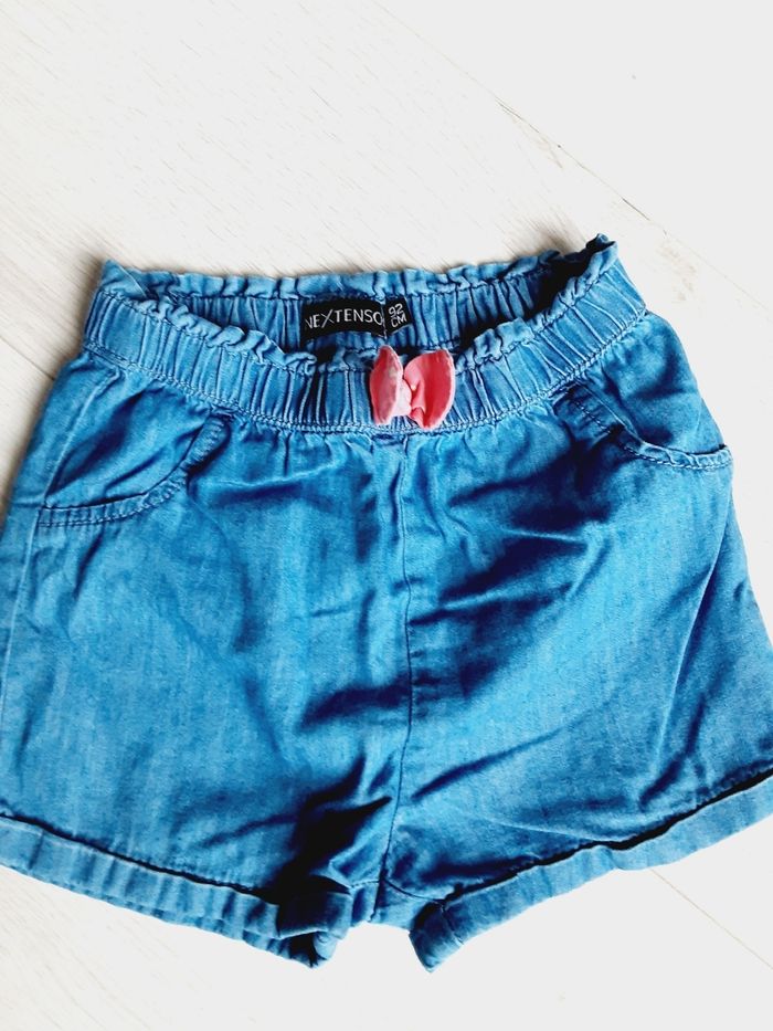 Vêtement fille short bleu nœud rose in extenso 3 ans 92 cm - photo numéro 2