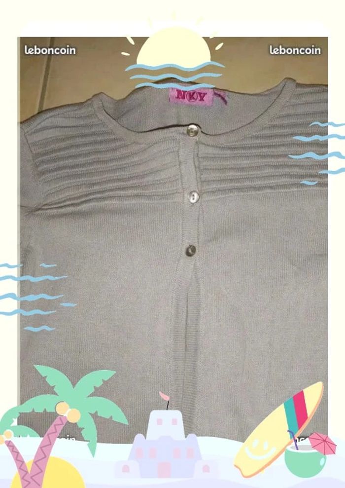 Gilet fille gris Kiabi 12 ans à boutons - photo numéro 3