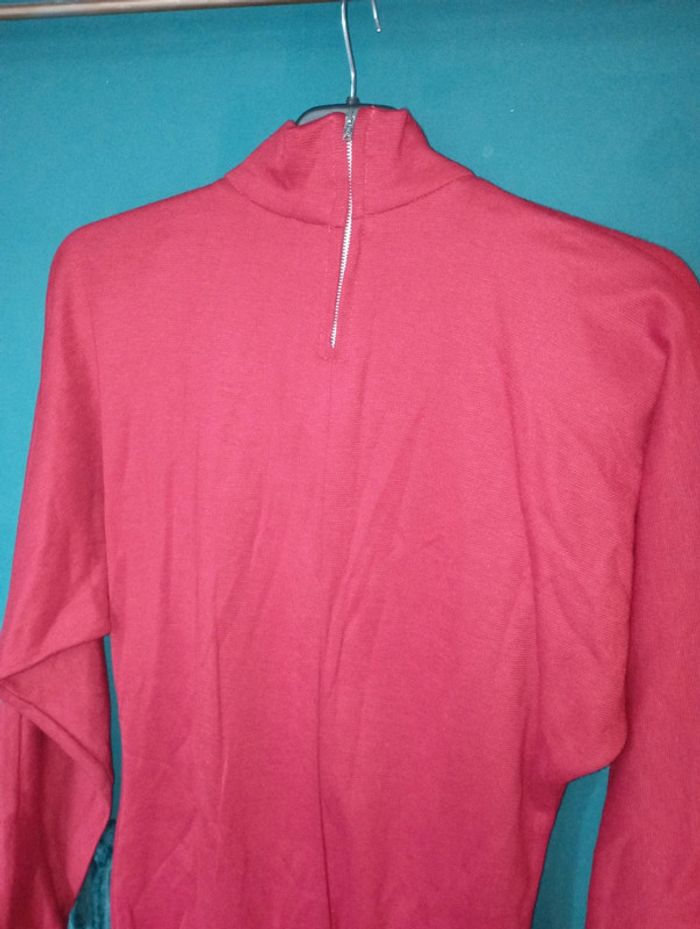 Robe d'hiver maille jersey rouge - photo numéro 3