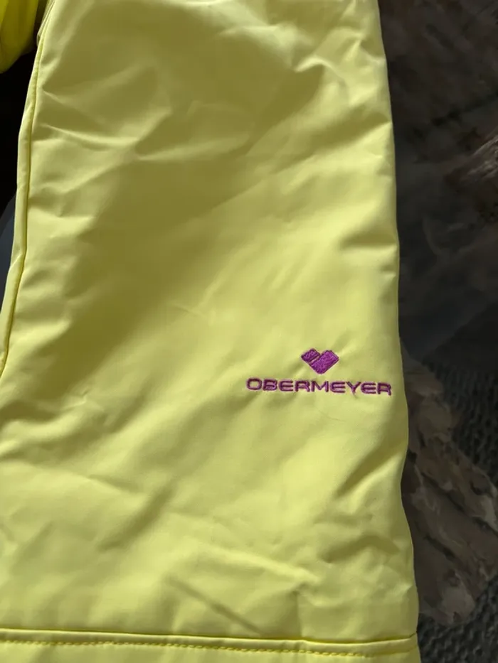 Combinaison de ski fille Obermeyer jaune rose 4 ans neuf - photo numéro 3