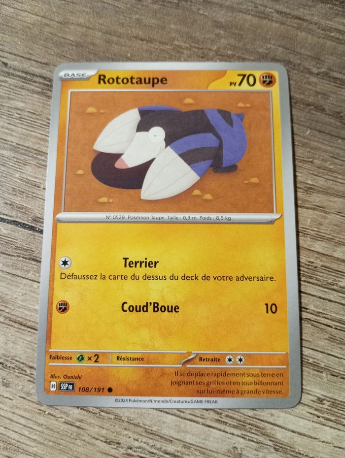 Carte pokémon "Rototaupe"