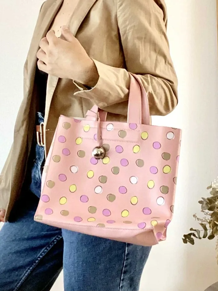 Sac Furla Rose à Pois - Bon état