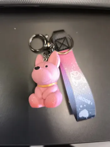 Port clé chien rose