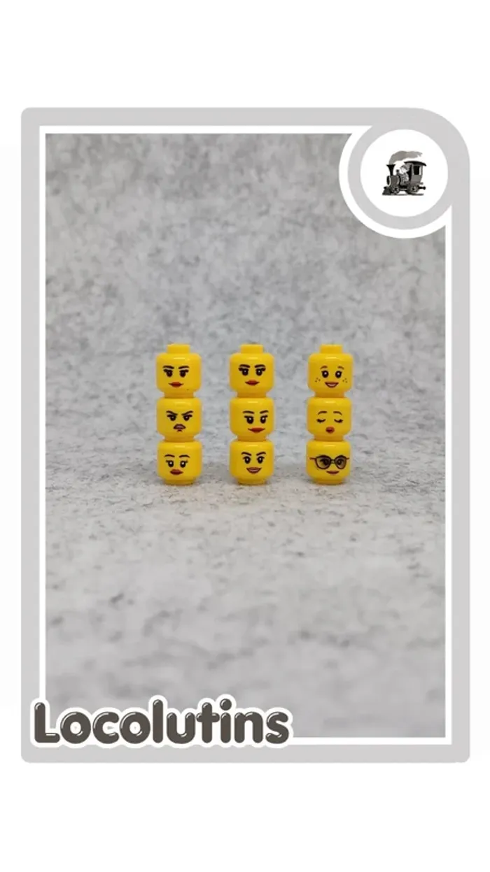 🚂 Lot de 9 têtes féminines ▪ compatibles Lego et génériques