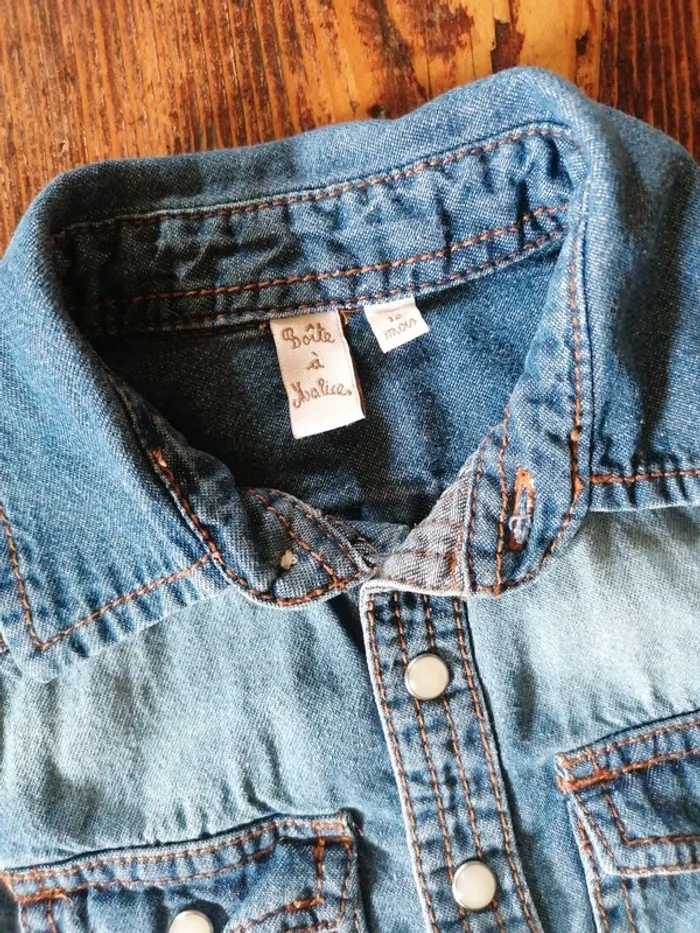 Chemise en jean 12 mois - photo numéro 3