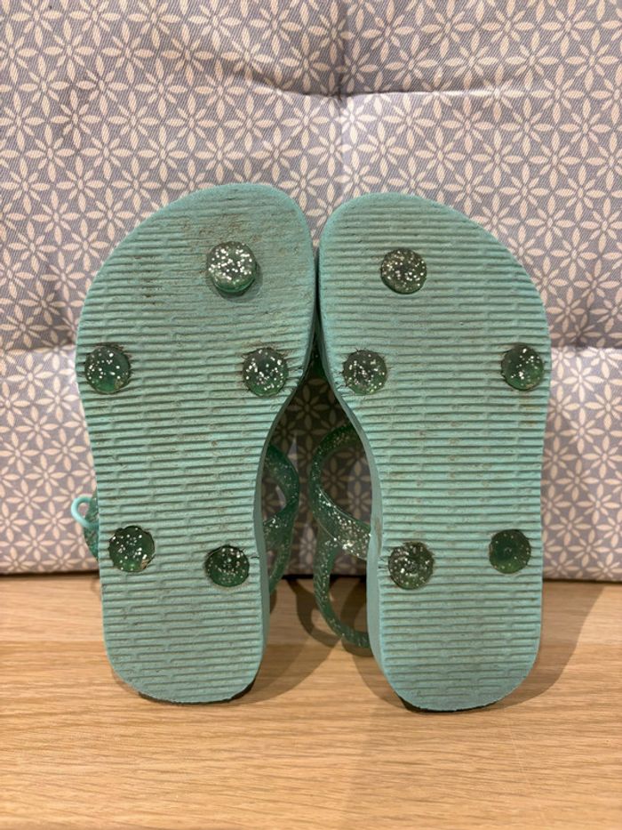 Paire de Sandales "Coquillages Turquoises" Pointure 27 / 28 - photo numéro 2