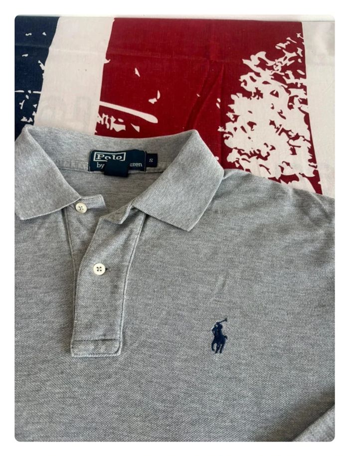 Polo Ralph Lauren gris/cavalier bleu marine taille S - photo numéro 3