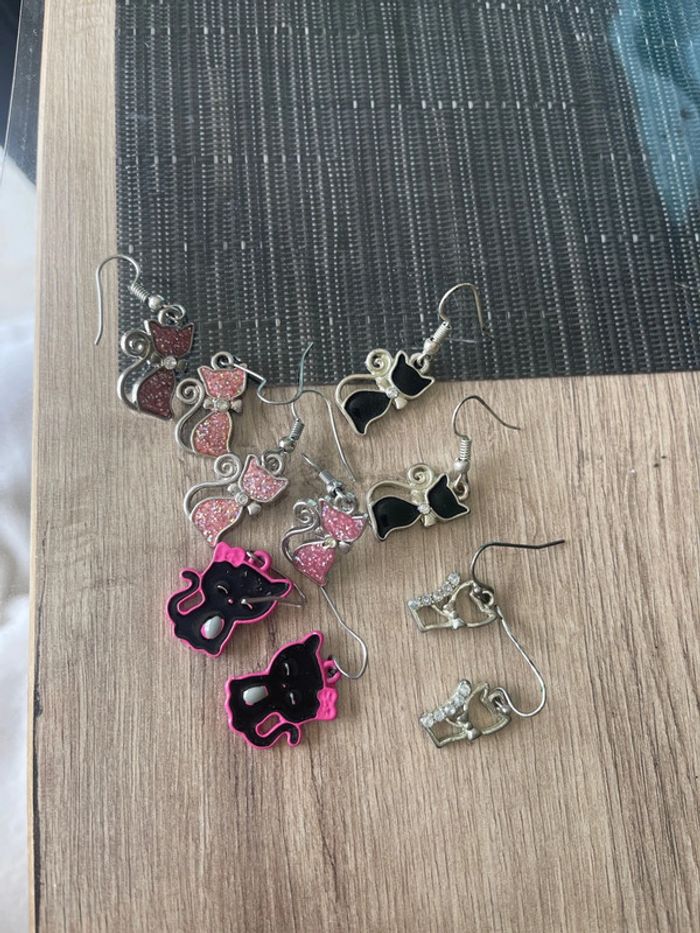 Lot boucle d’oreille chat