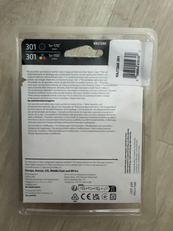 Cartouche d’encre HP 301 neuf - photo numéro 2