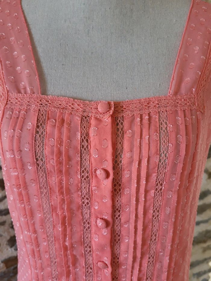 Nuisette manches courtes voile rose corail 3 Suisses Taille 36 - photo numéro 3