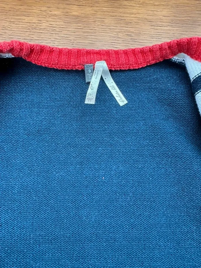 Gilet marin Orchestra 9 mois bleu et rouge - photo numéro 4