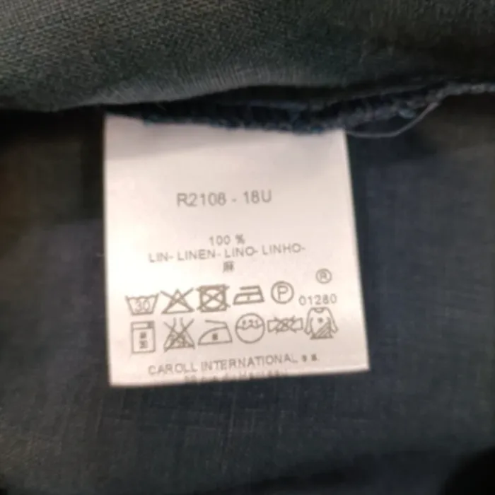 Robe droite bleu marine en 100 % lin, col V zippé – Caroll T.40 A1122 - photo numéro 10