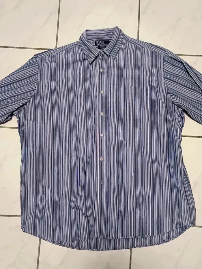 Chemise Ralph Lauren rayée vintage – coupe large, look Y2K - photo numéro 10