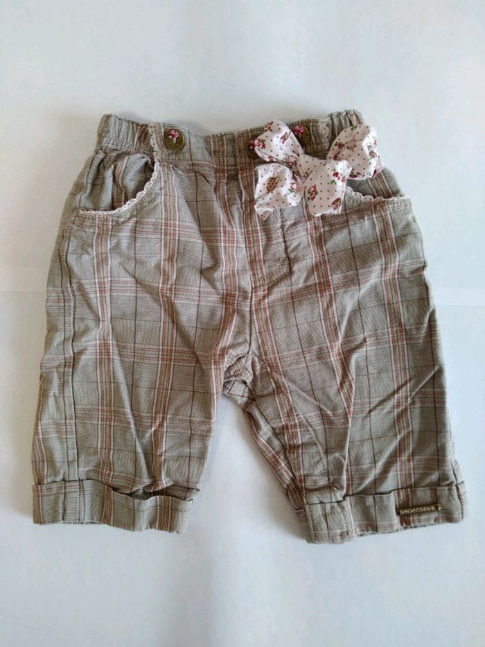 Short mi-saison à carreaux Sergent Major fille taille 12 mois