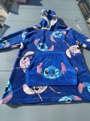 Sweat plaid Stitch Disney – polaire à capuche