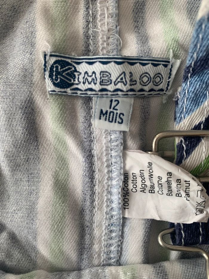 Salopette short kimbaloo 12 mois 100% coton - photo numéro 2