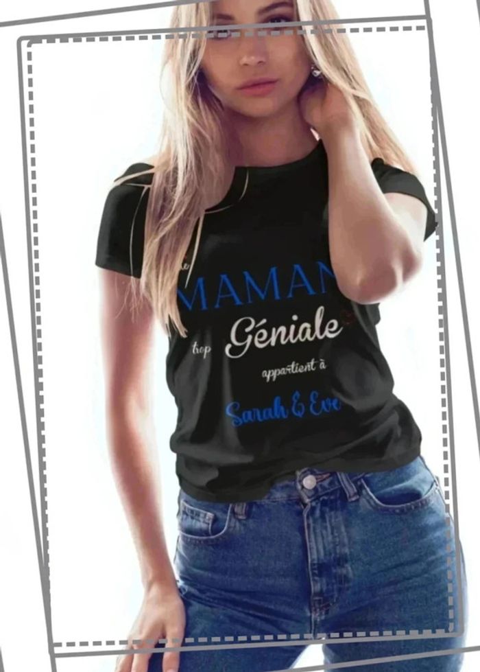 T-shirt "Cette Maman trop Géniale appartient à" - Cadeau Unique pour la Fête des Mères - photo numéro 3