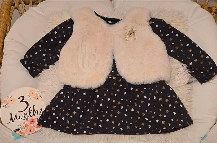 Robe et Gilet court In extenso 3 mois 62cm