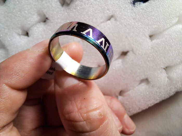 Bague acier inoxydable motifs