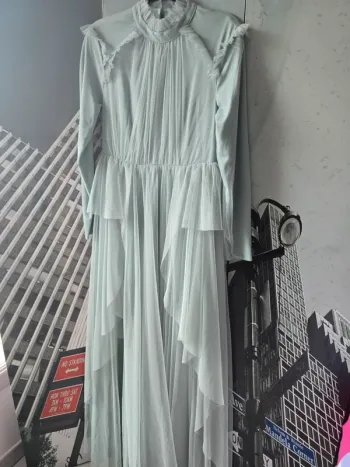 Robe de soirée / fête Wedding – Taille 42 – Vert d’eau – Élégante et longue