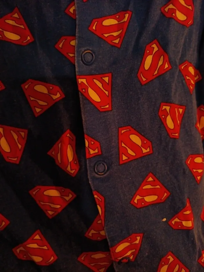 Combinaison combi short barboteuse superman 6 mois jumeaux - photo numéro 4