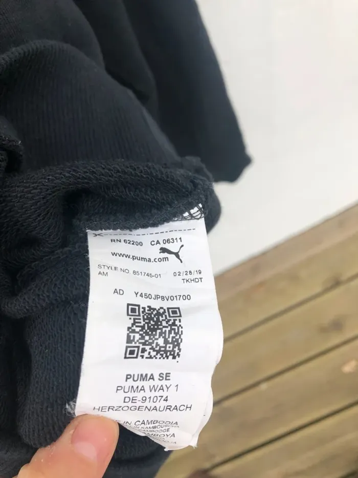 Puma Hoodie sweater black white Mens S - photo numéro 6