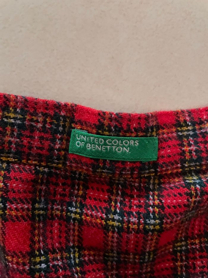 Jupe portefeuille écossaise vintage benetton - photo numéro 5