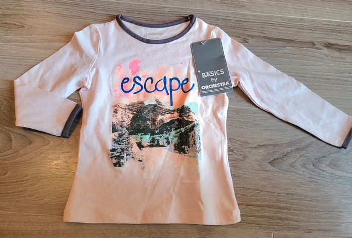 Tee-shirt rose pâle ML Orchestra 2 ans