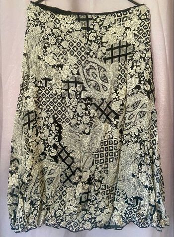 Jupe longue a motifs »Scottage »noire et beige