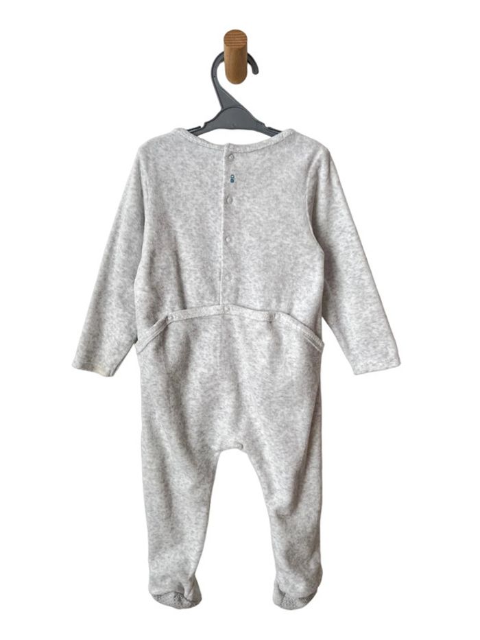 Pyjama en velours gris clair motif tortue - taille 23mois (86cm) - photo numéro 3