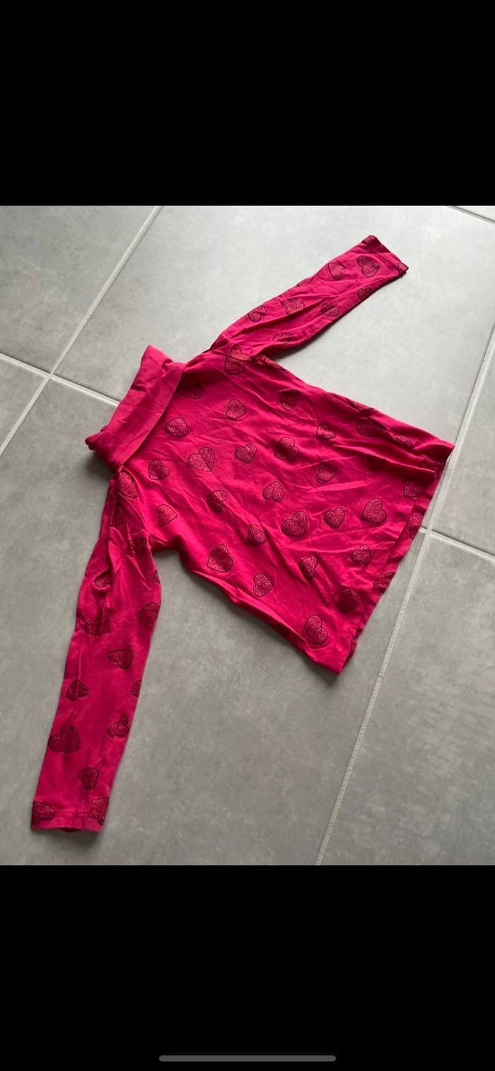 Sous pull col roulé avec cœurs 4 ans