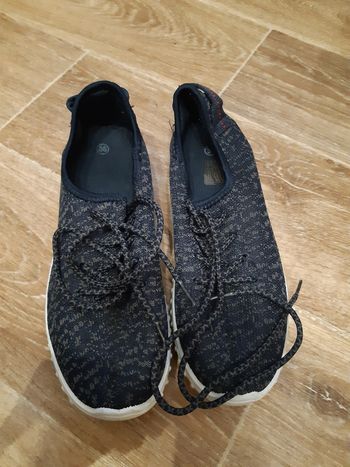 Baskets femme bleu et kaki