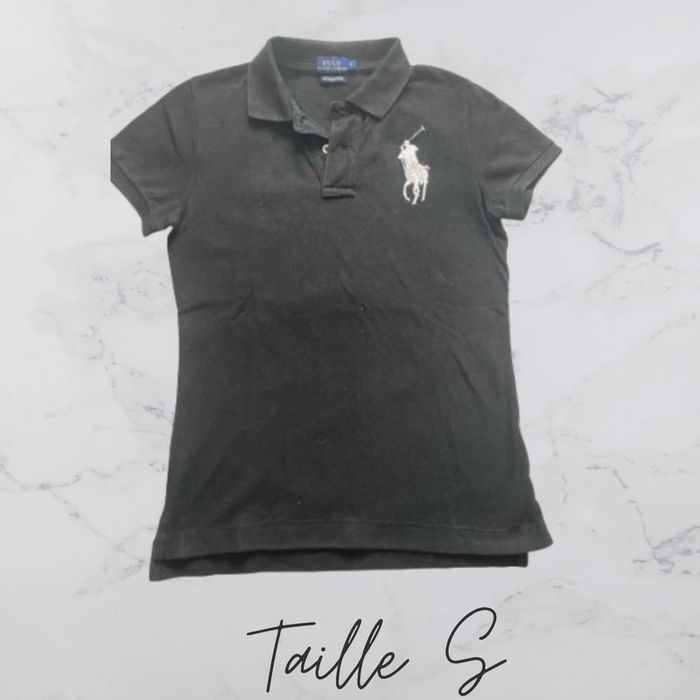 Polo noir cintré femme Ralph Lauren taille S