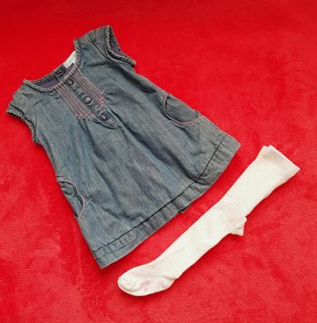 🌸 Robe en jean + collant assorti - Obaïbi - 3 mois 🌸